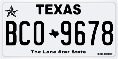 TX license plate BCO9678