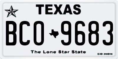 TX license plate BCO9683