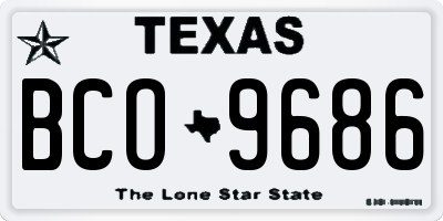 TX license plate BCO9686