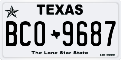 TX license plate BCO9687