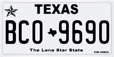 TX license plate BCO9690