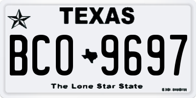 TX license plate BCO9697