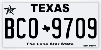 TX license plate BCO9709