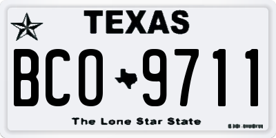 TX license plate BCO9711