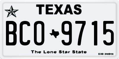 TX license plate BCO9715