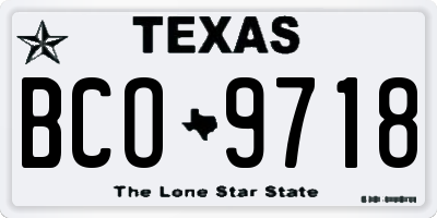 TX license plate BCO9718
