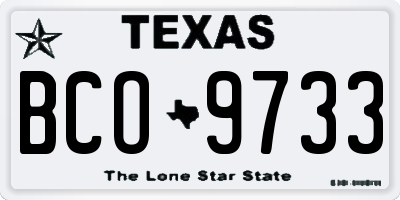 TX license plate BCO9733