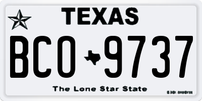 TX license plate BCO9737