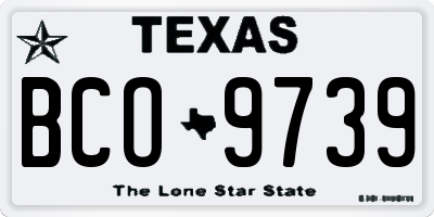 TX license plate BCO9739