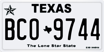 TX license plate BCO9744