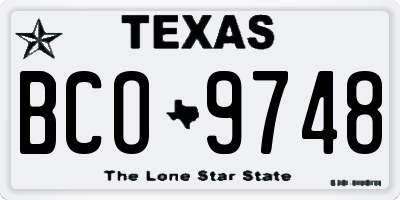 TX license plate BCO9748