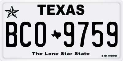 TX license plate BCO9759