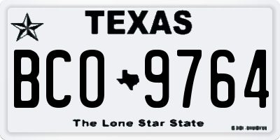 TX license plate BCO9764