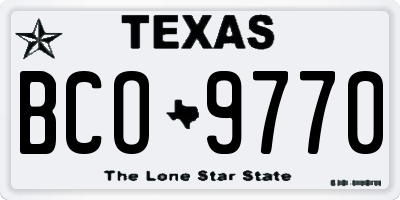 TX license plate BCO9770