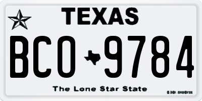 TX license plate BCO9784
