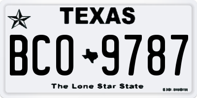 TX license plate BCO9787