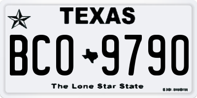 TX license plate BCO9790