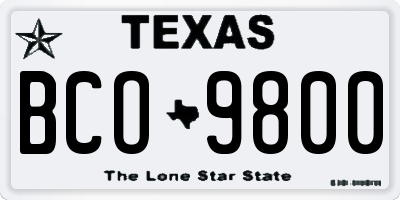 TX license plate BCO9800