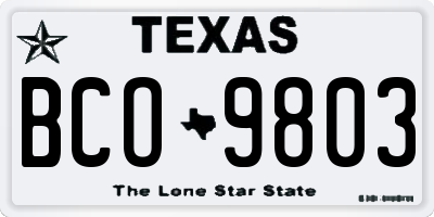 TX license plate BCO9803