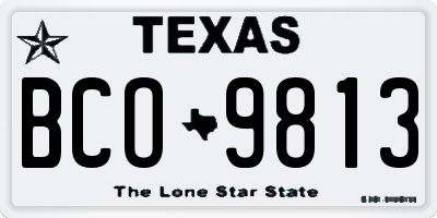 TX license plate BCO9813
