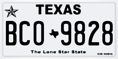 TX license plate BCO9828