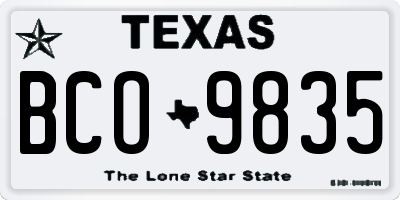 TX license plate BCO9835