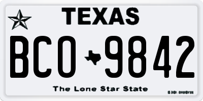 TX license plate BCO9842