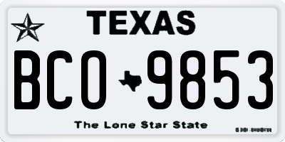 TX license plate BCO9853