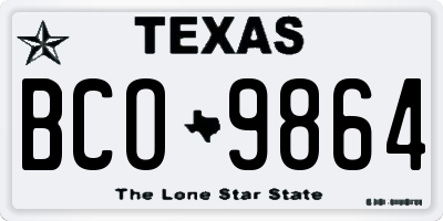TX license plate BCO9864