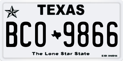 TX license plate BCO9866