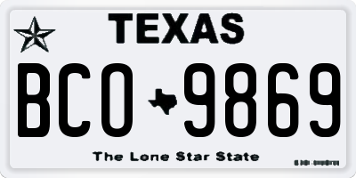 TX license plate BCO9869