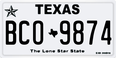 TX license plate BCO9874