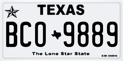 TX license plate BCO9889