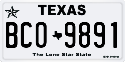TX license plate BCO9891
