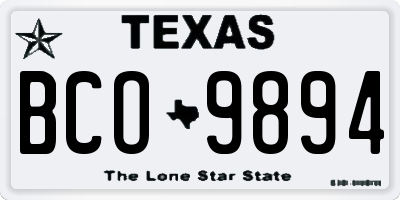 TX license plate BCO9894