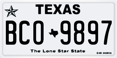 TX license plate BCO9897
