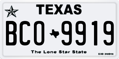 TX license plate BCO9919