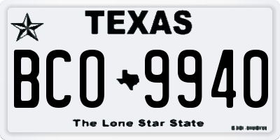 TX license plate BCO9940
