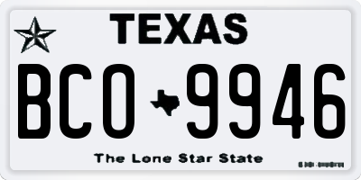 TX license plate BCO9946
