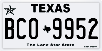 TX license plate BCO9952