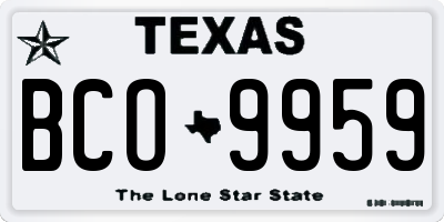 TX license plate BCO9959