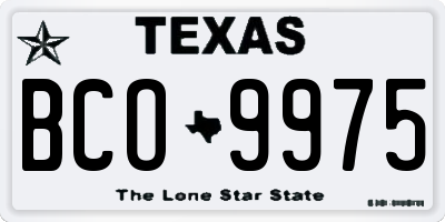 TX license plate BCO9975