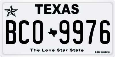 TX license plate BCO9976
