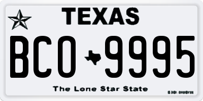TX license plate BCO9995
