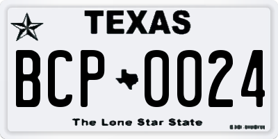 TX license plate BCP0024