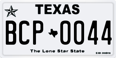 TX license plate BCP0044
