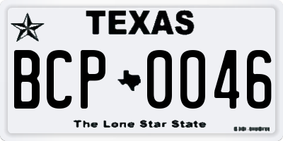TX license plate BCP0046
