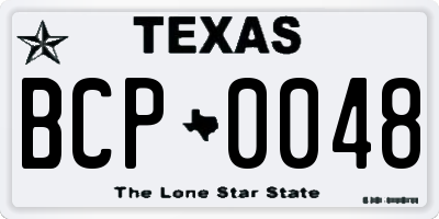 TX license plate BCP0048