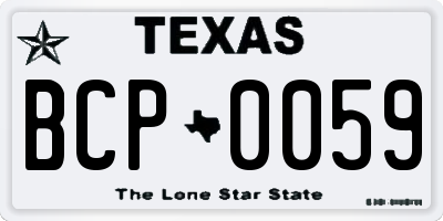 TX license plate BCP0059