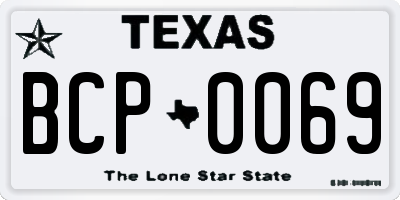 TX license plate BCP0069